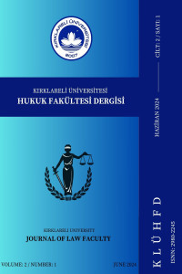 Kirklareli University Journal Of Law Faculty