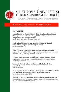 Cukurova University Journal of Legal Studies