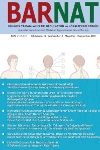 Bilimsel Tamamlayıcı Tıp Regülasyon ve Nöral Terapi Dergisi