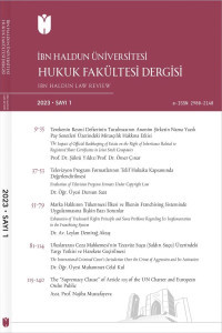 İbn Haldun Üniversitesi Hukuk Fakültesi Dergisi