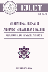 International Journal of Languages' Education and Teaching Kapak resmi